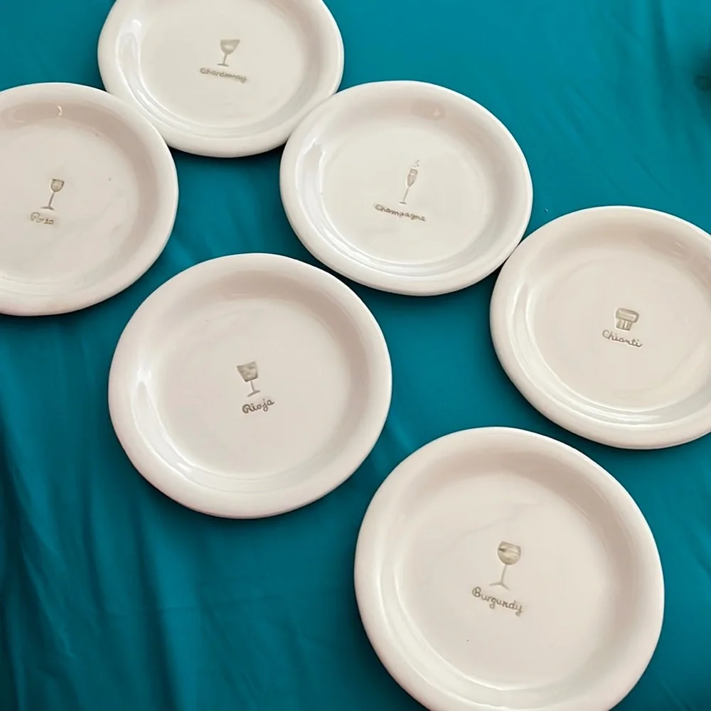 WILLIAMS SONOMA WINE SERIES SET CANAPÉ/APPETIZER PLATE 6 1/4”D WS073 EX